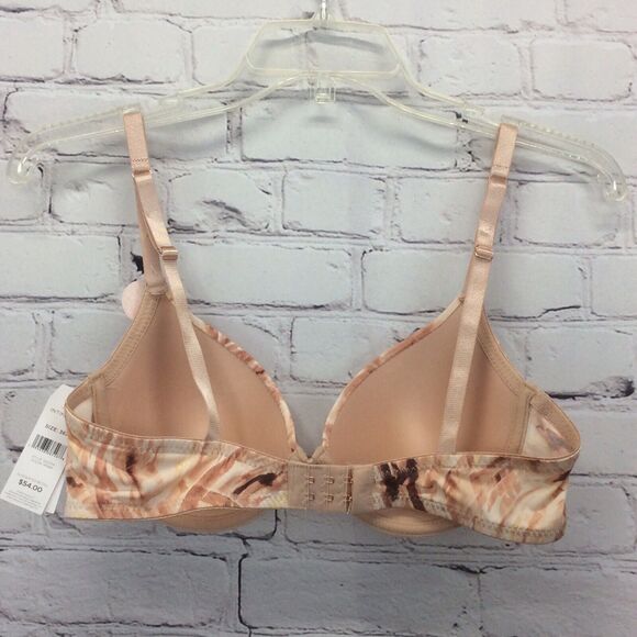 Danskin Intimates Push Up Bra Size 36B Padded Underwire Logo Tan/Brown Marbled - Picture 8 of 9